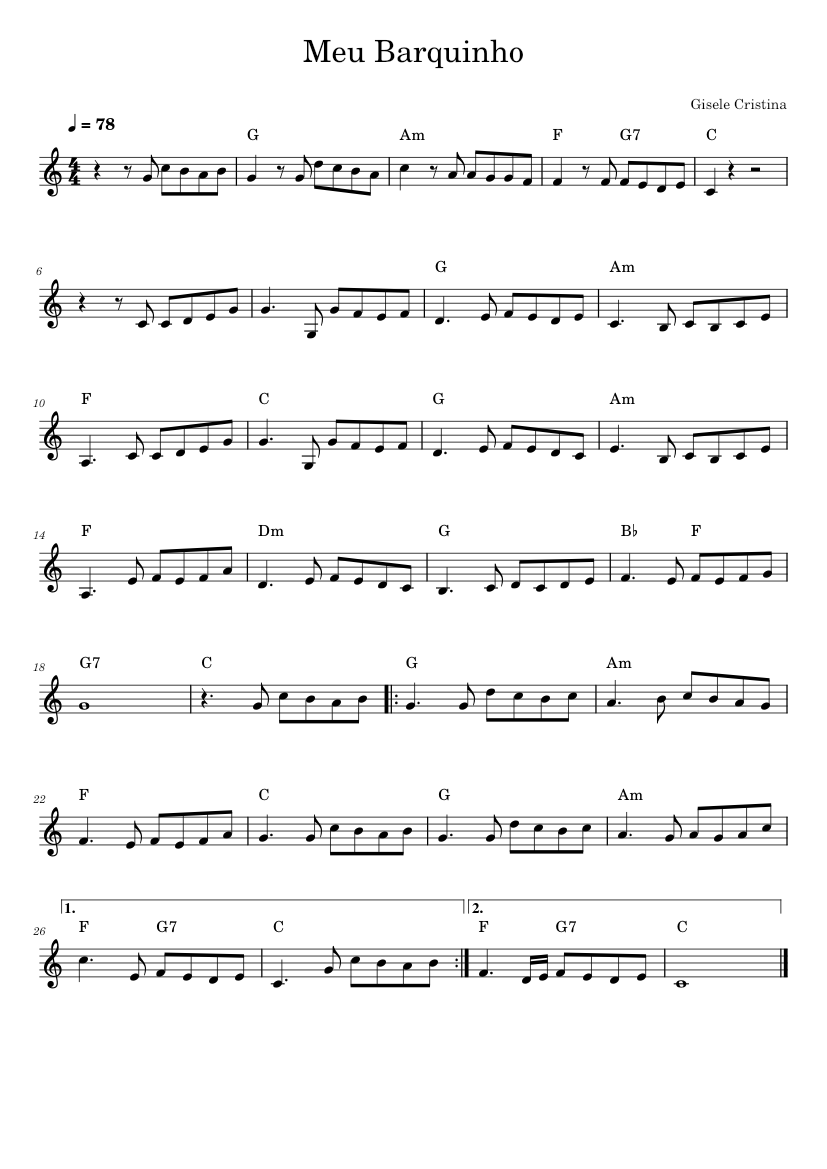 Meu Barquinho Sheet music for Piano (Solo) Easy | Musescore.com