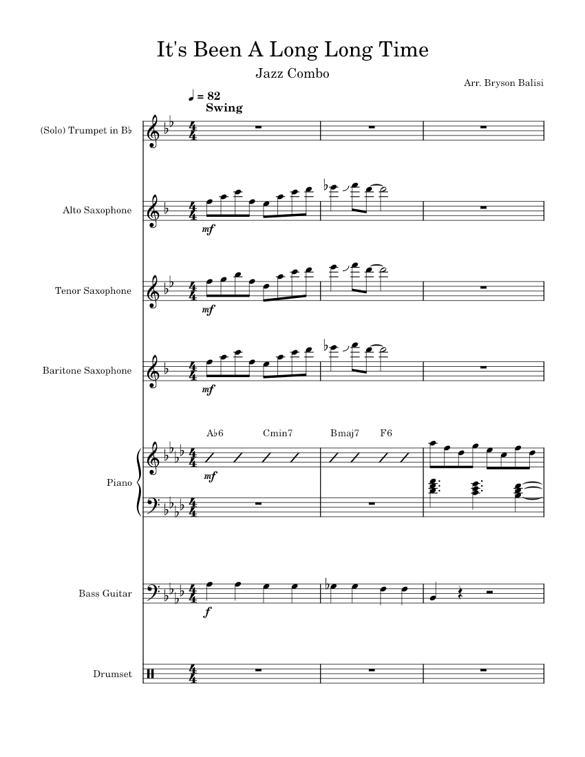 It's Been A Long, Long Time Sheet music for Saxophone alto (Solo)