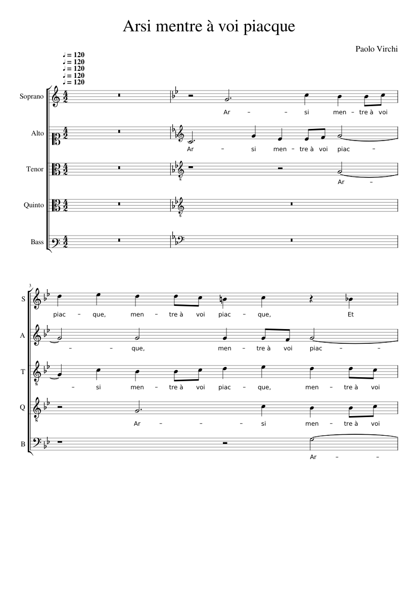 Arsi mentreà voi piacque