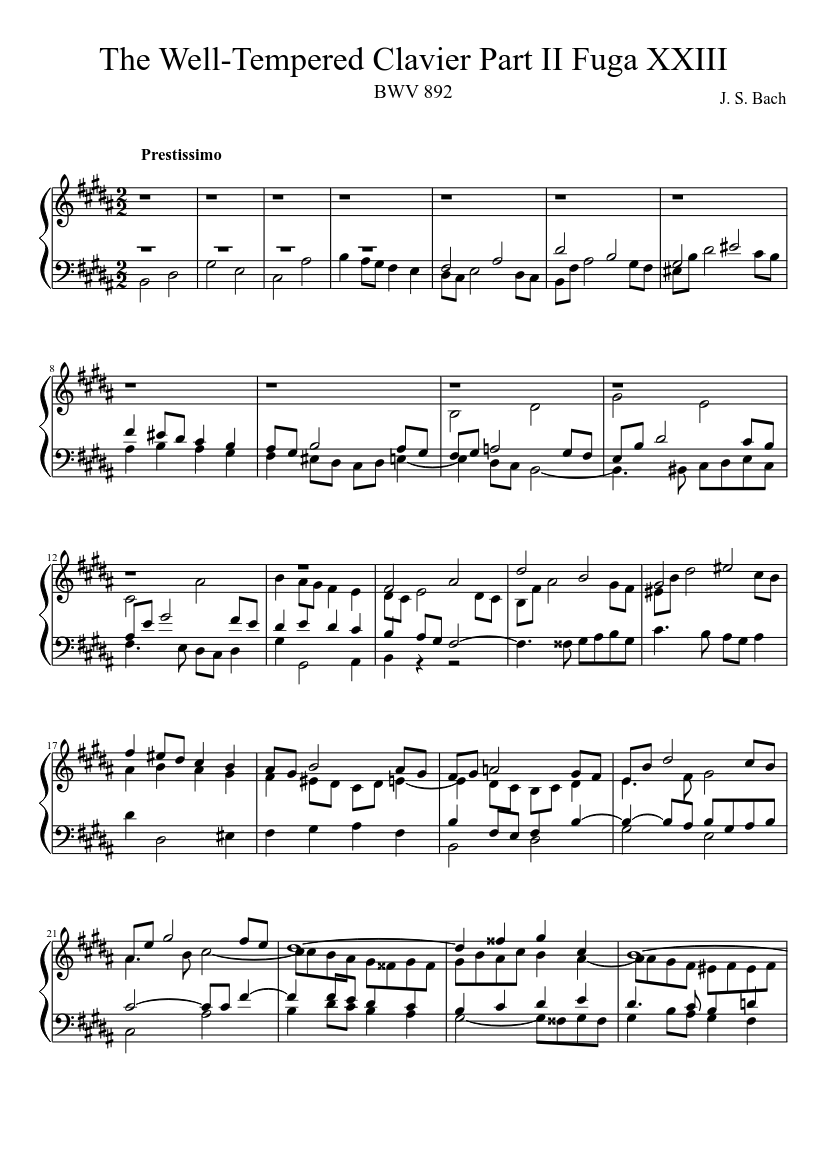 Prelude and Fugue in B major BWV 892