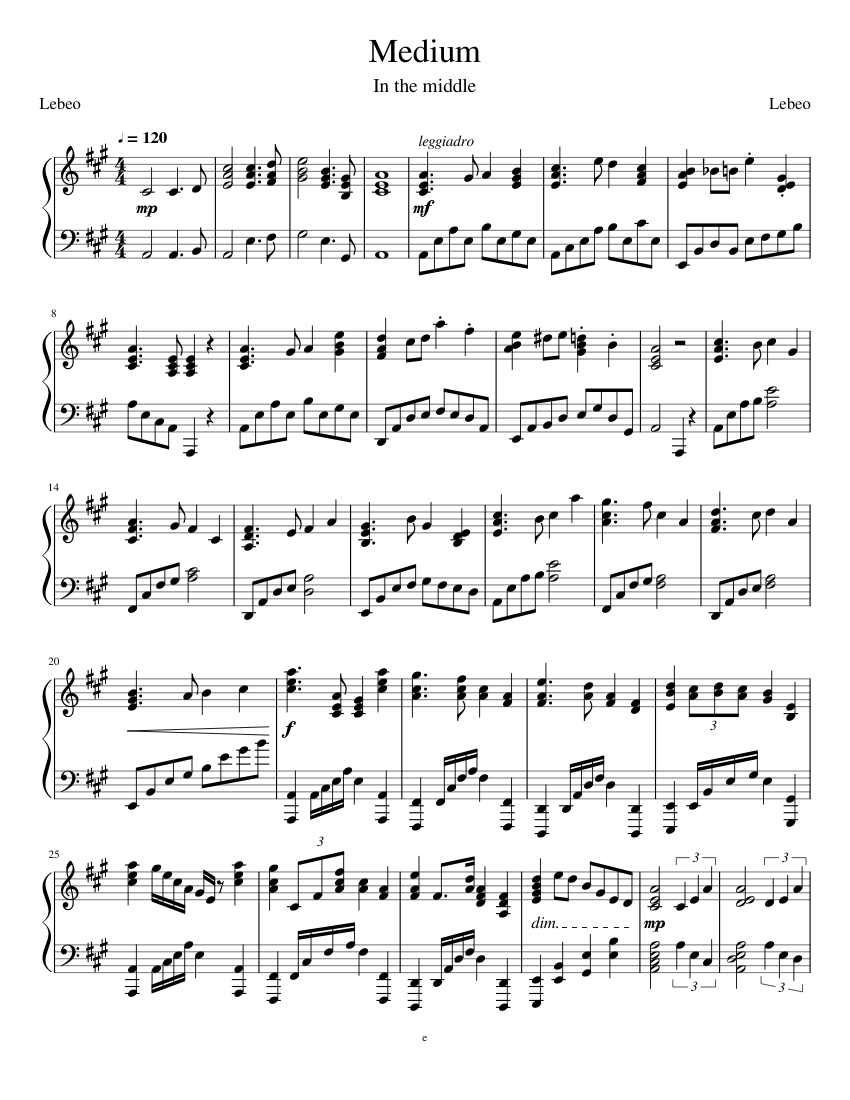 Medium Sheet music for Piano (Solo)