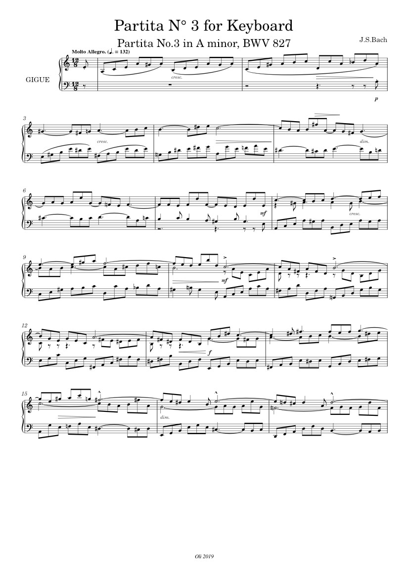 Partita in A minor BWV 827