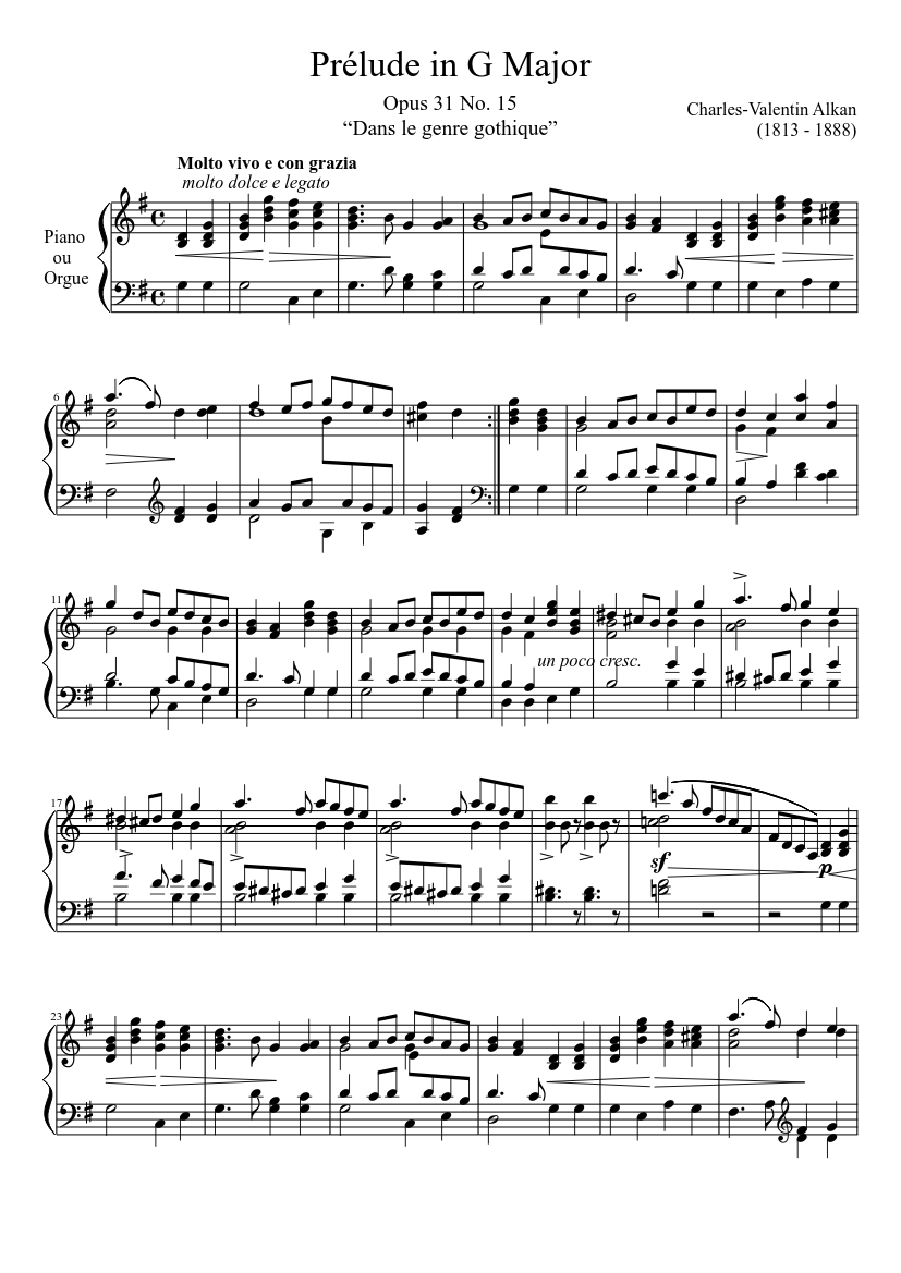 前奏曲 Op.31 第15番 ト長調 楽譜 ピアノ (ソロ) | MuseScore.com