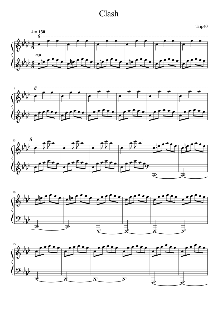 Clash - Trip40 Sheet Music for Piano (Solo) | MuseScore.com