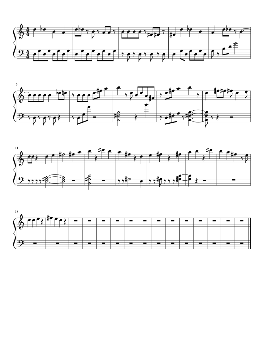 Glorious (rock dog) on piano Sheet music for Piano (Solo) | Musescore.com
