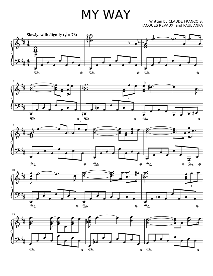 My Way – Frank Sinatra - piano tutorial