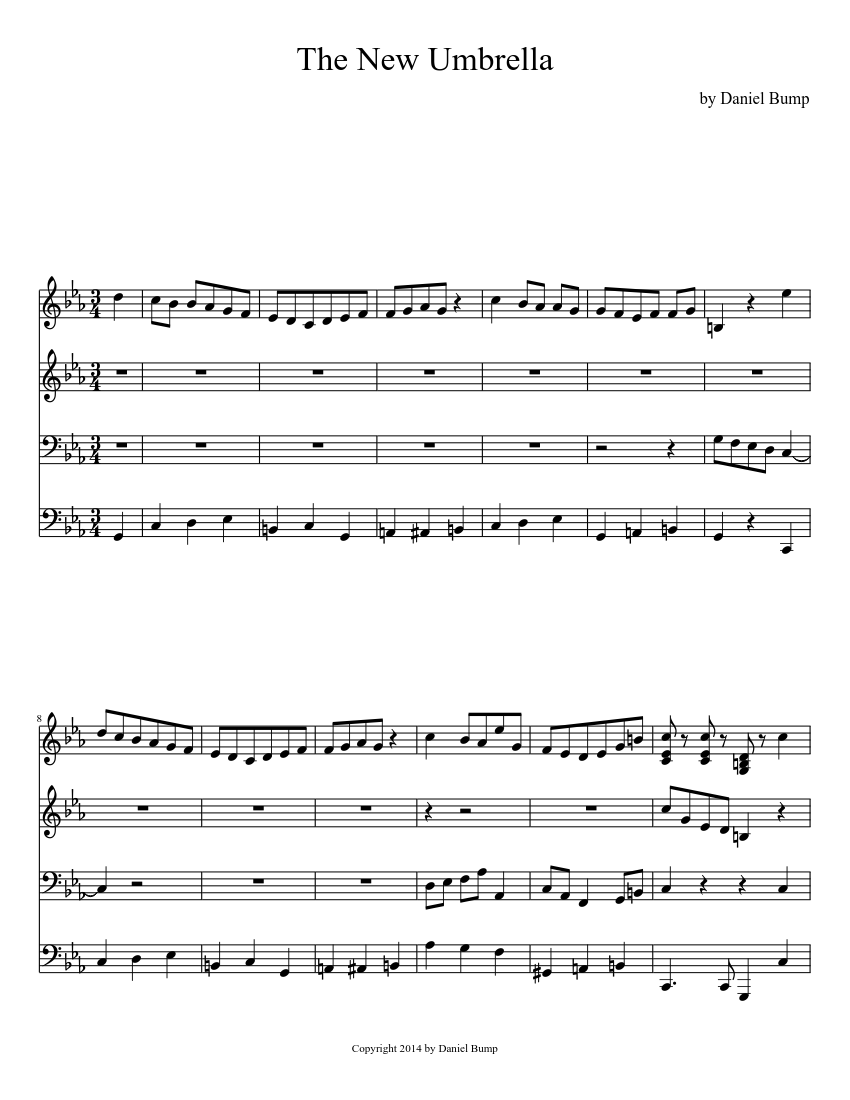 The New Umbrella Sheet music for Piano (Mixed Quartet)