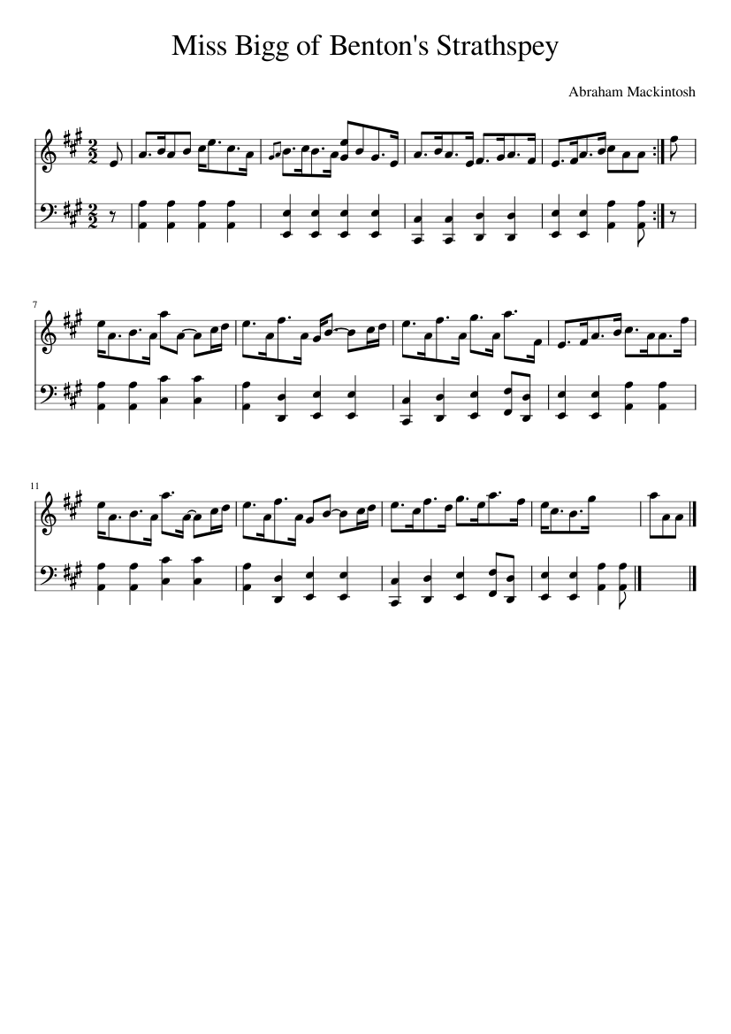 Miss Bigg of Benton's Strathspey