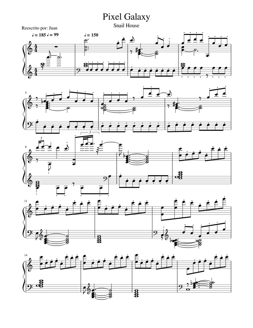 Pixel Galaxy - Snail House Sheet music for Piano (Solo) | Musescore.com