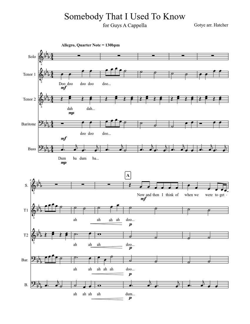 Letra Da Musica Somebody That I Used To Know