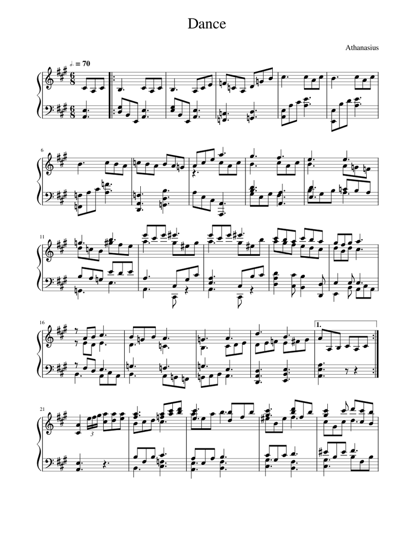 Dance Sheet music for Piano (Solo) | Download and print in PDF or MIDI