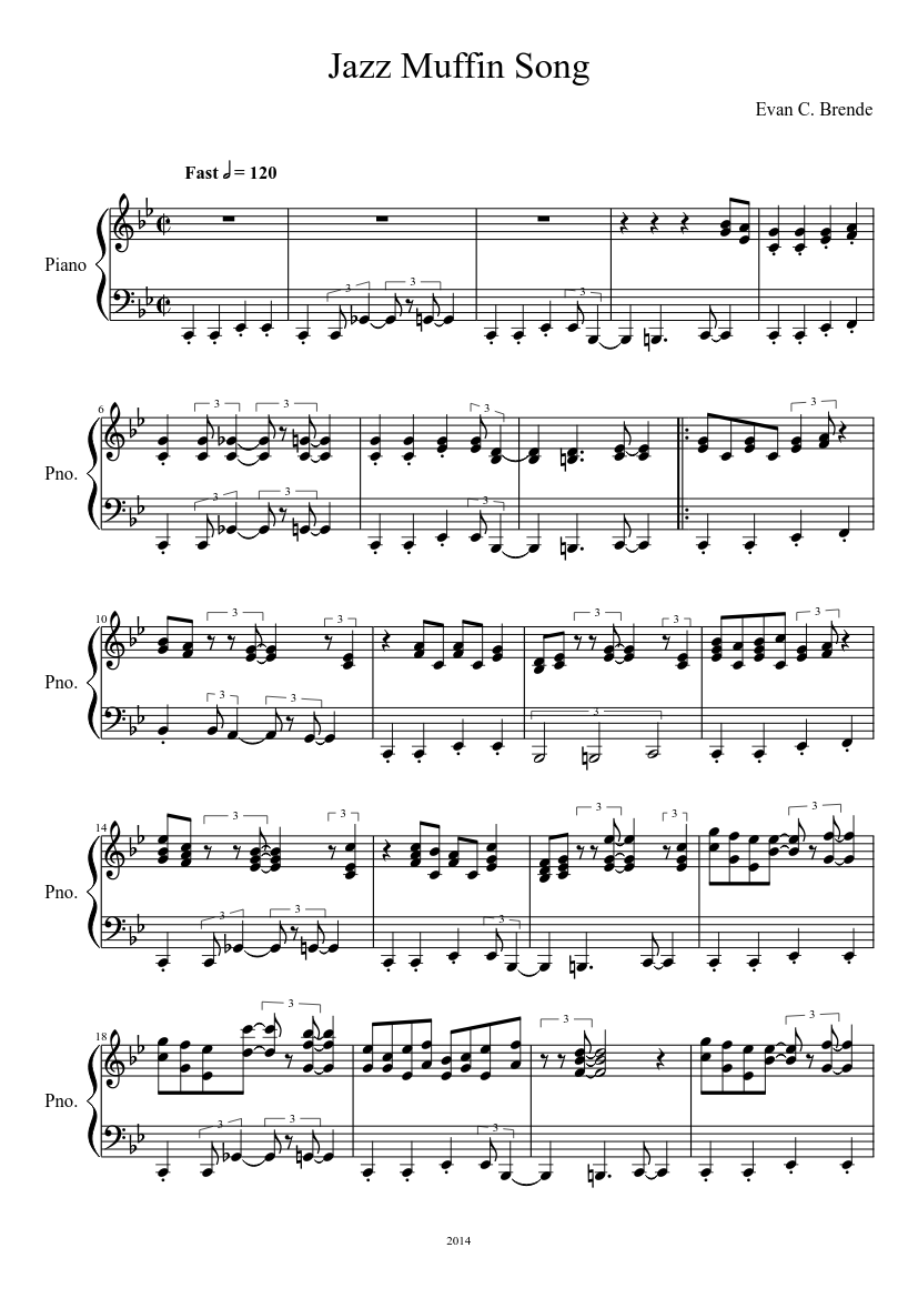Jazz Muffin Song Sheet music for Piano (Solo) | Musescore.com