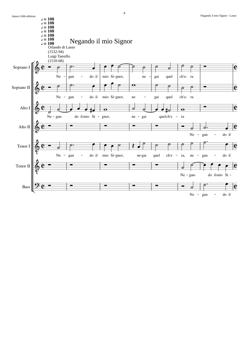 Negando il mio signor