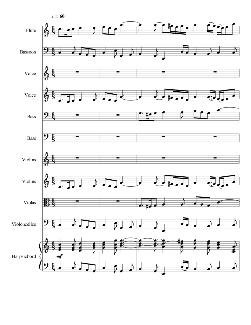 experiment work in progress Sheet music for Bass voice, Harpsichord ...
