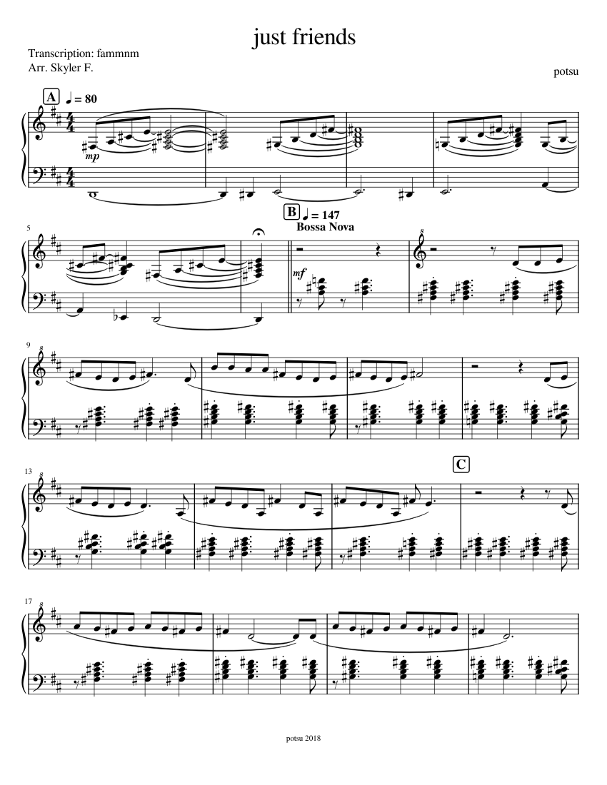just friends 楽譜 ピアノ (ソロ) | MuseScore.com