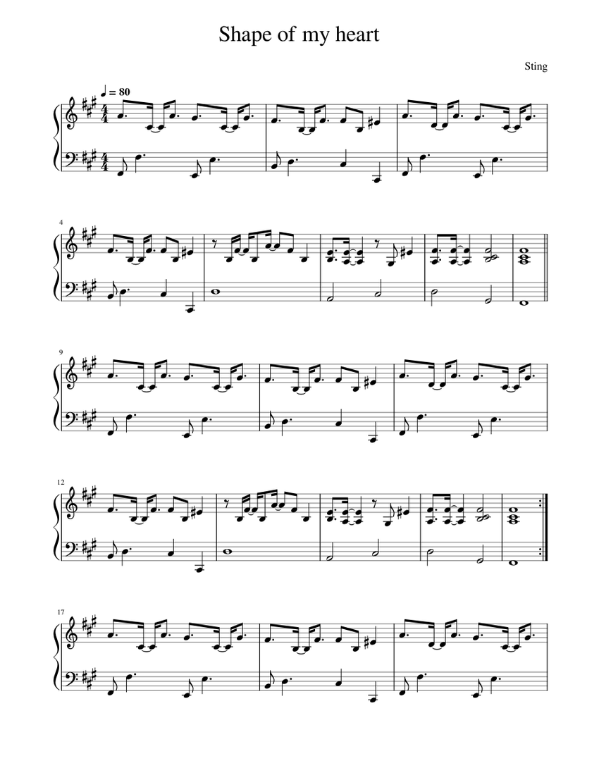 Piece of your heart Sheet music for Piano (Solo) Easy