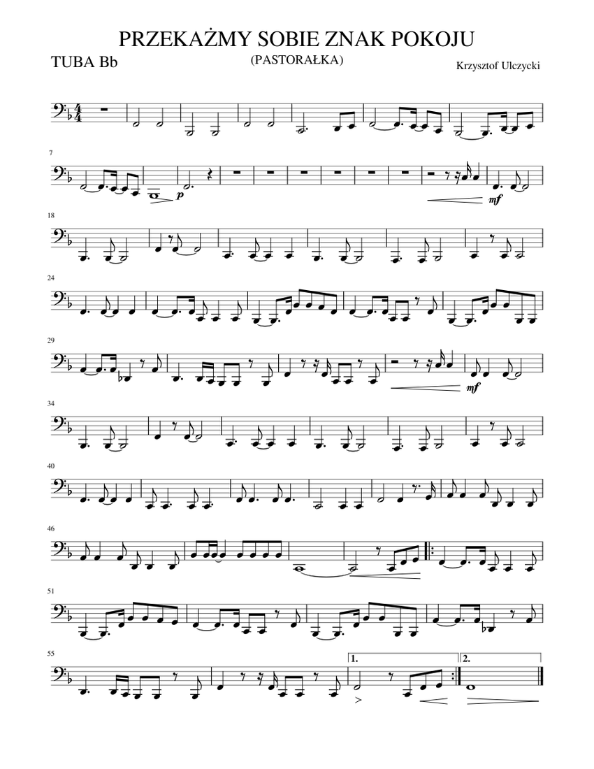 Przeka My Sobie Znak Pokoju Sheet Music For Piano Solo Musescore Com