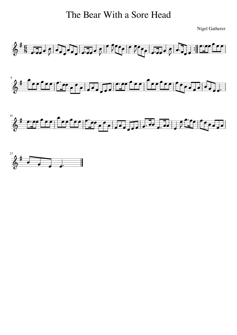 The Bear With a Sore Head