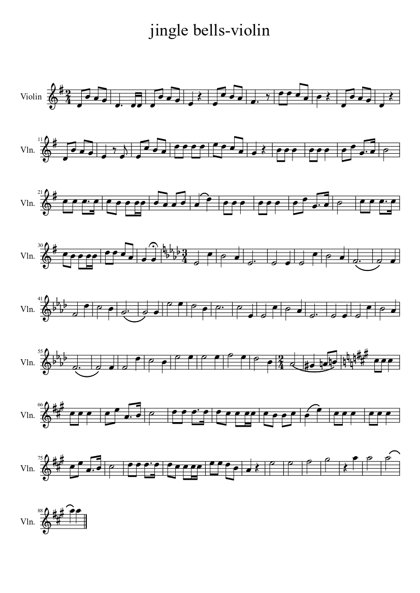 jingle bellsviolin Sheet music for Violin (Solo)