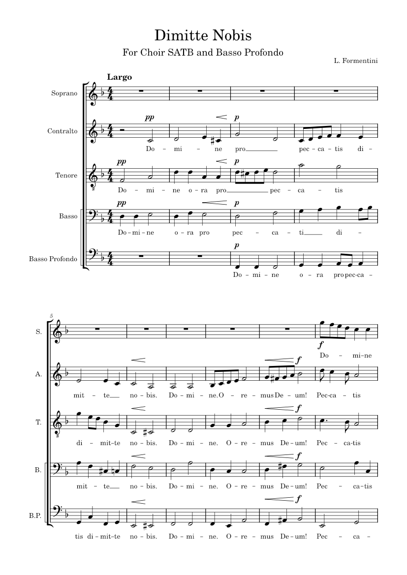 Dimitte Dimitte Nobis Sheet music for Synthesizer (SATB) | Musescore.com