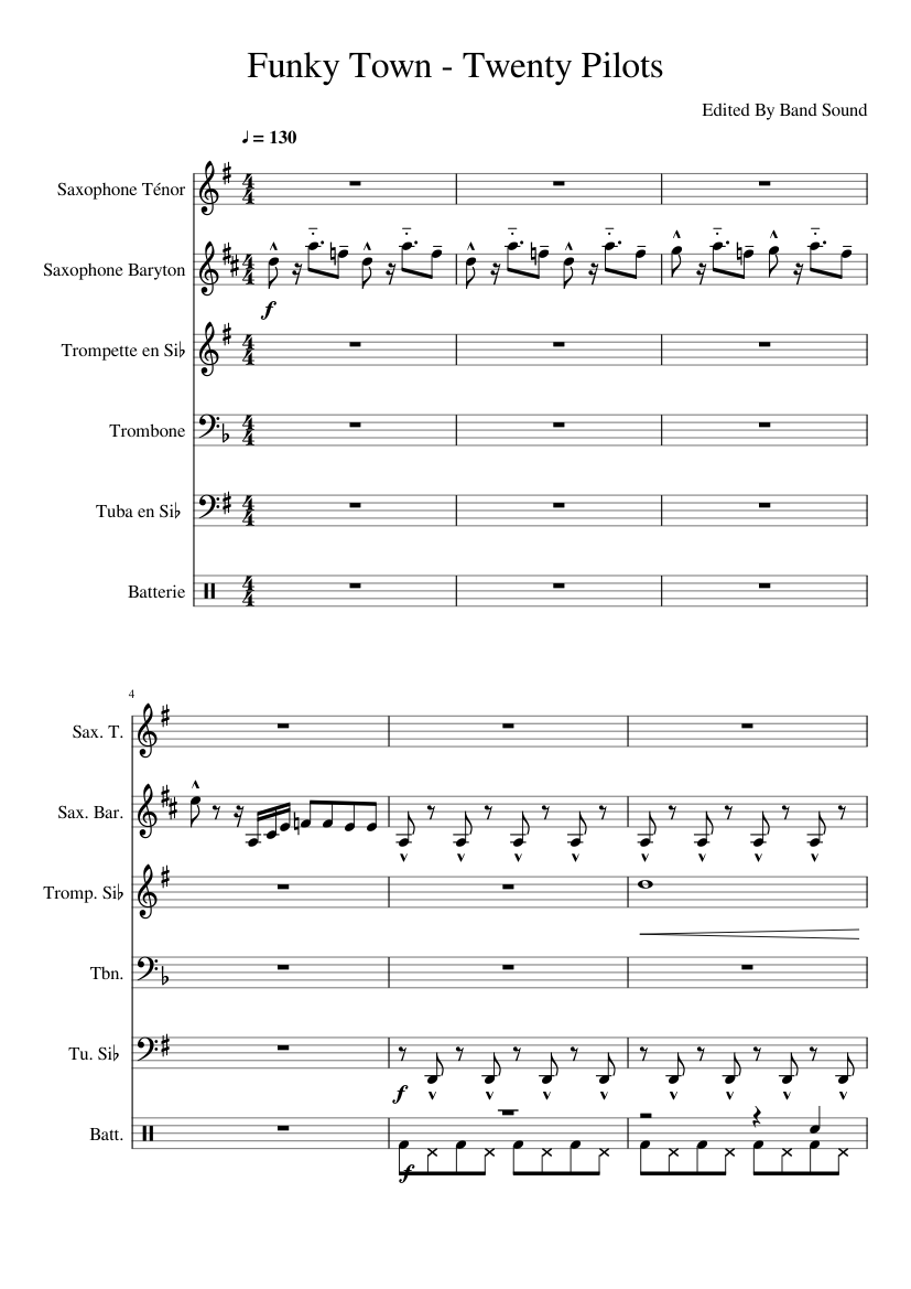 Funky Town - Twenty One Pilots - I Feel Good Sheet music for Trombone ...