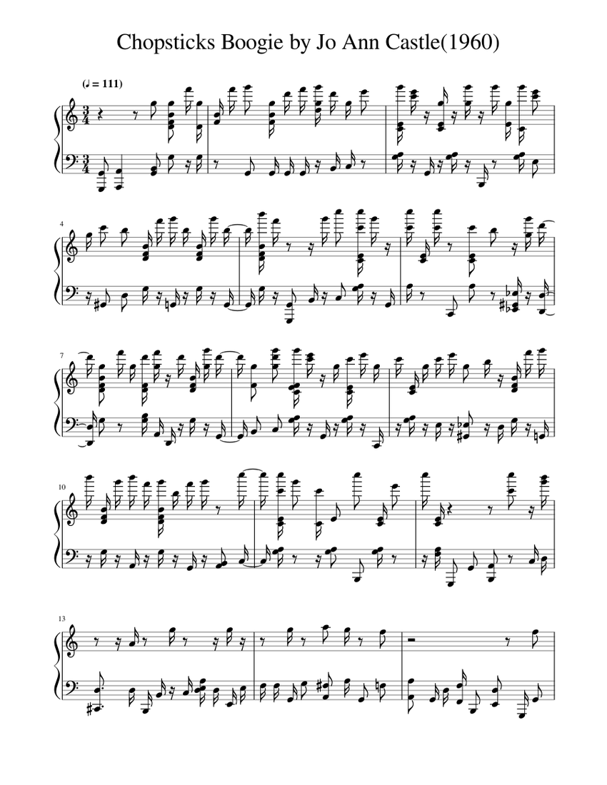 Chopsticks boggie Sheet music for Piano (Solo)