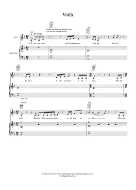 Voilà – Barbara Pravi (simplified) Sheet music for Piano (Solo