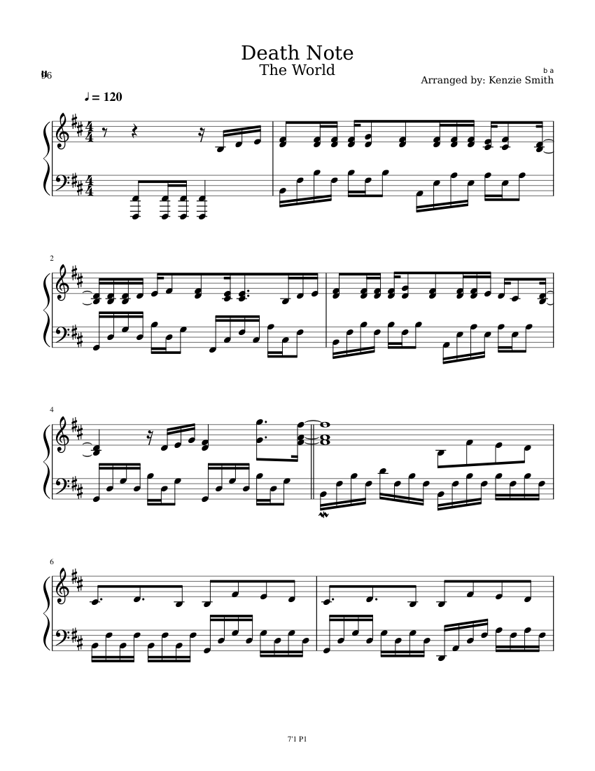Death Note The World Sheet music for Piano (Solo) | Musescore.com