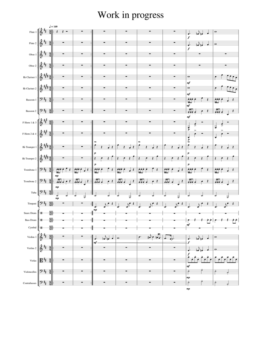 work in progress Sheet music for Trombone, Tuba, Flute, Oboe & more ...