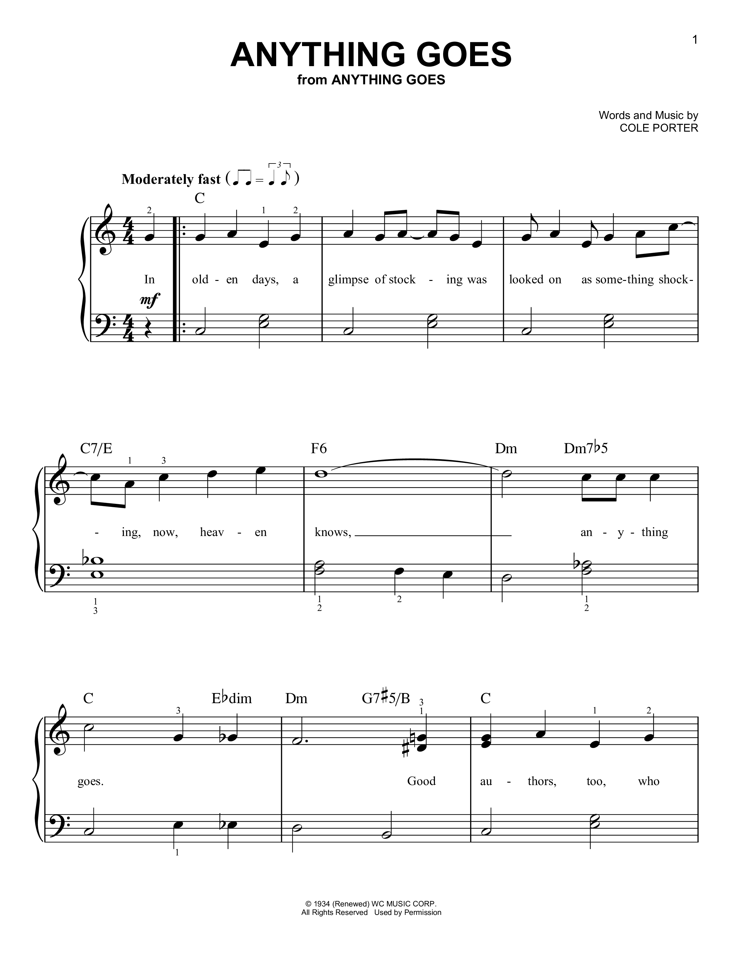 Play Official version of Anything goes Sheet Music by Cole Porter for ...