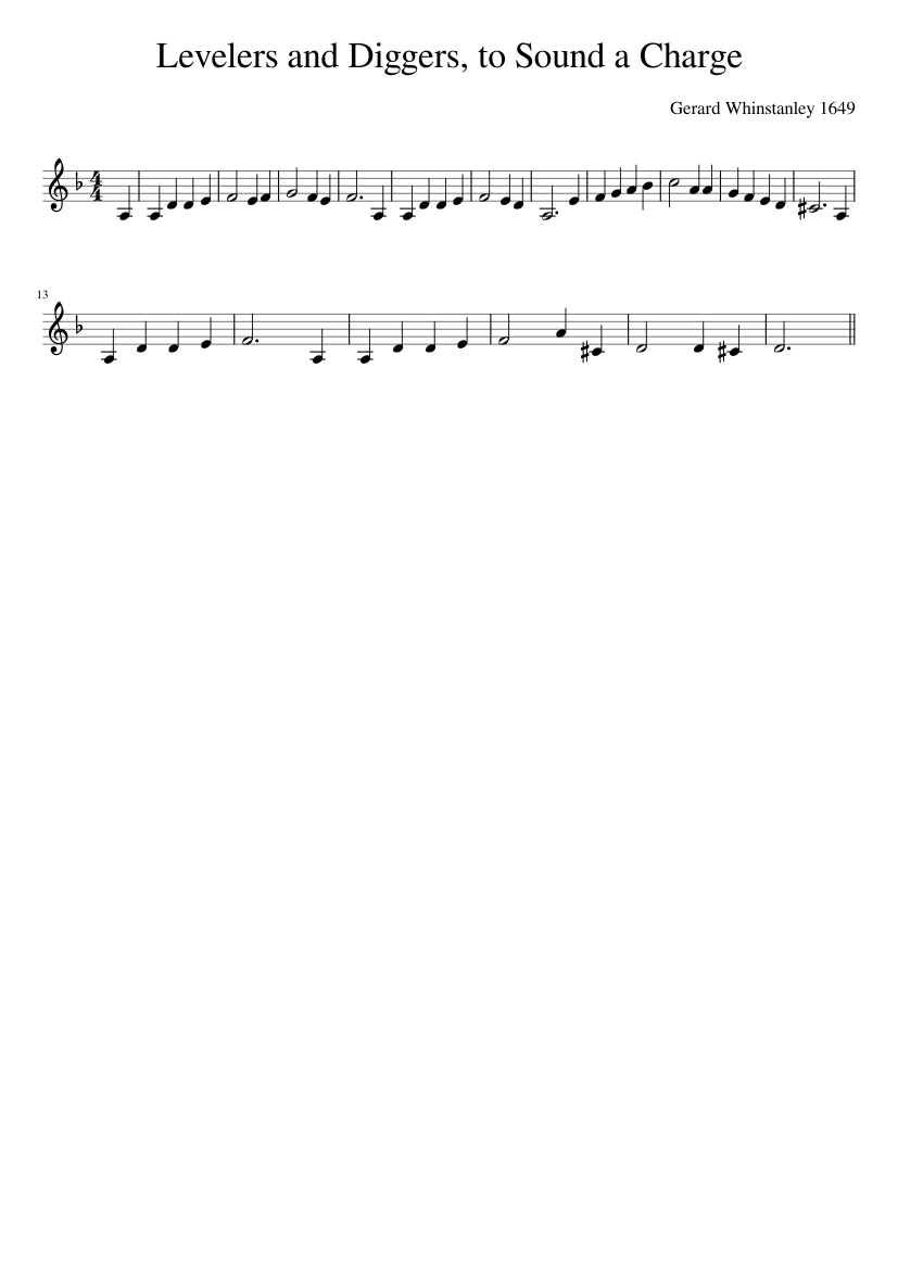 Levelers and Diggers to Sound a Charge