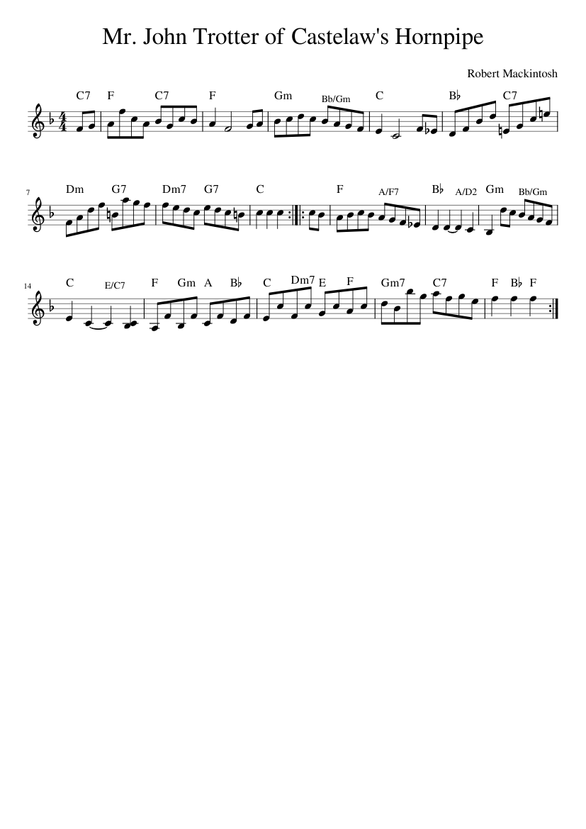 Mr. John Trotter of Castelaw's Hornpipe