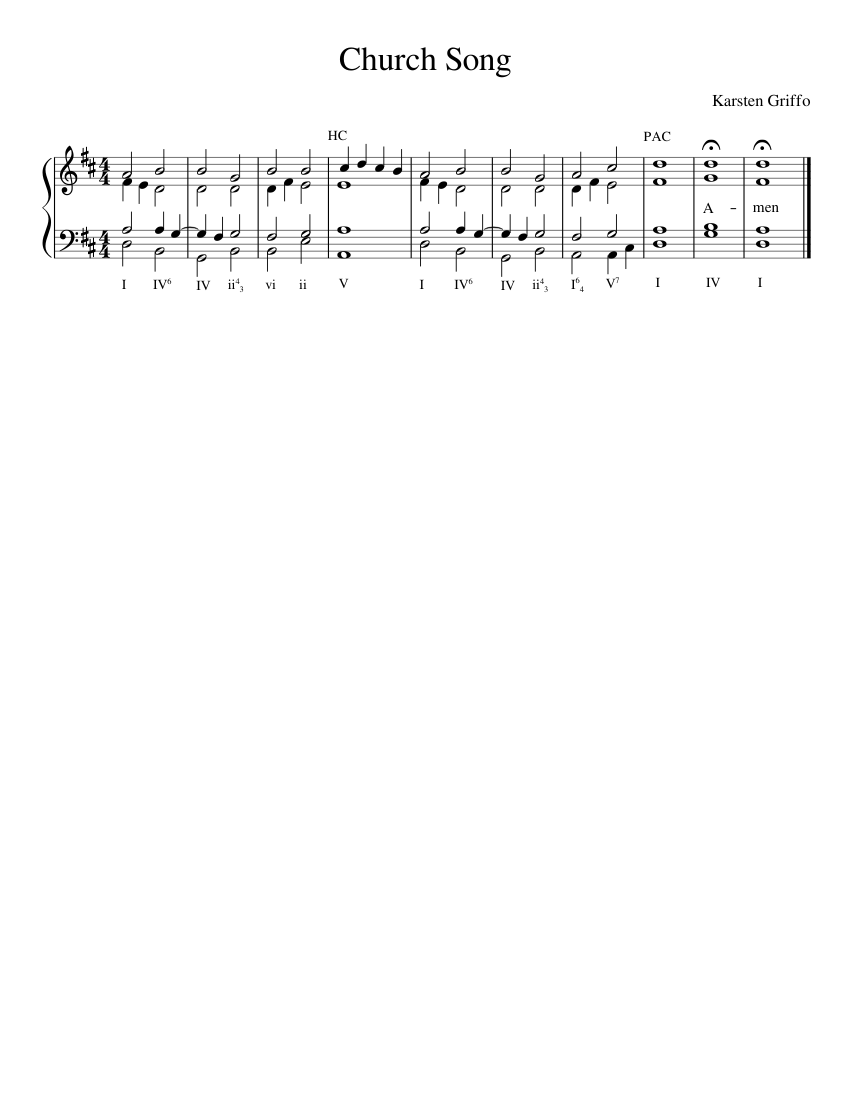 Church Song Sheet music for Piano (Solo)