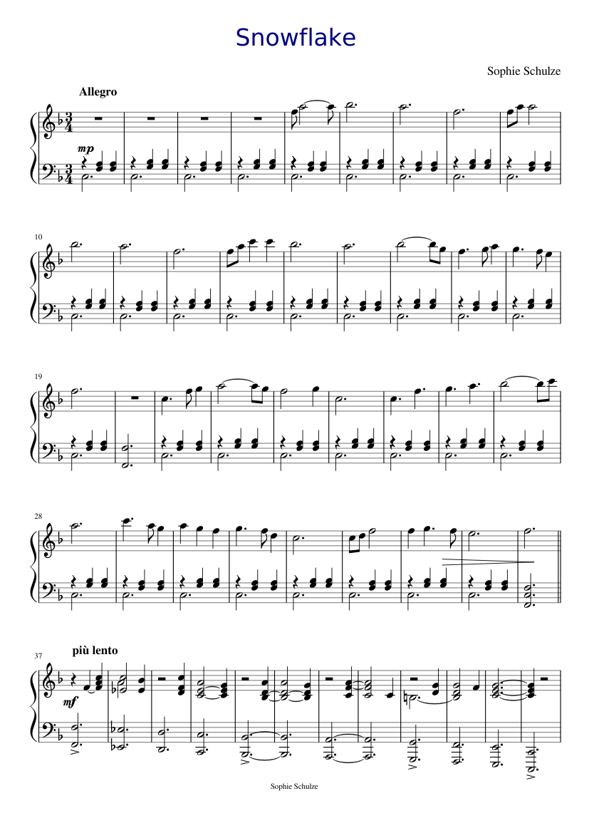 Snowflake Sheet music for Piano (Solo) Easy | Musescore.com