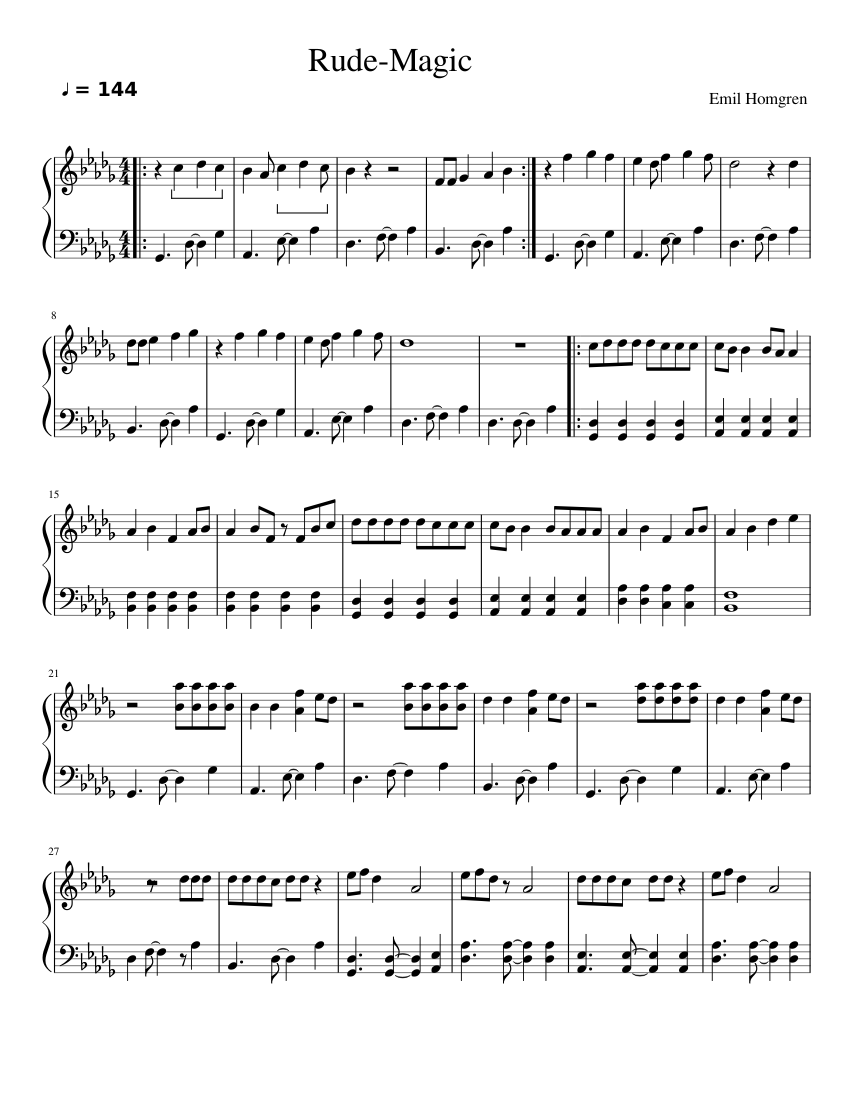 Rude Magic Sheet music for Piano (Solo) | Musescore.com