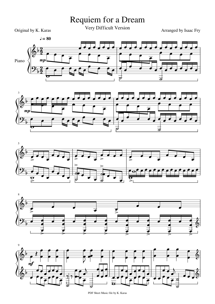 Requiem for a Dream (Very Difficult) Sheet music for Piano (Solo) |  Musescore.com