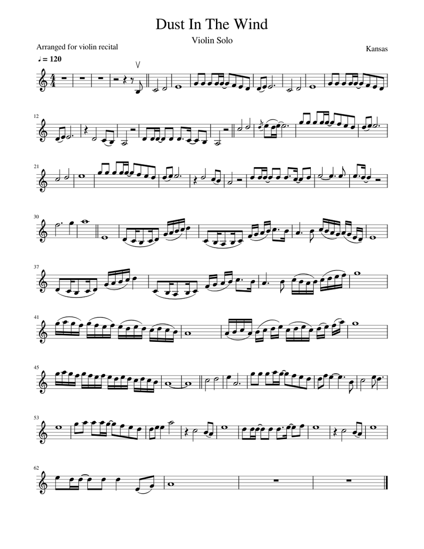Dust In The Wind_Violin Solo Sheet music for Violin (Solo) | Musescore.com