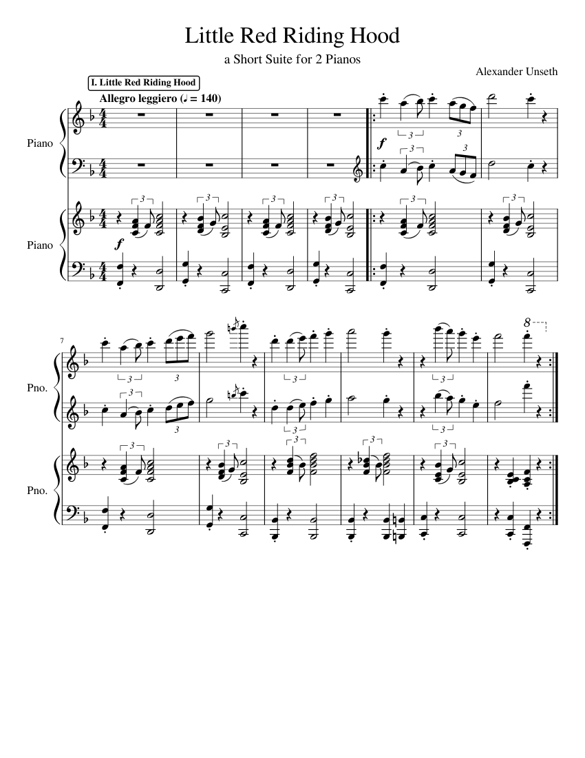 Little Red Riding Hood Suite for 2 Pianos