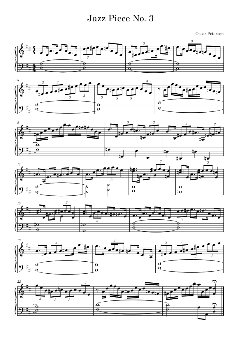 Jazz Piece #3 – Oscar Peterson 楽譜 ピアノ (ソロ) easy | MuseScore.com