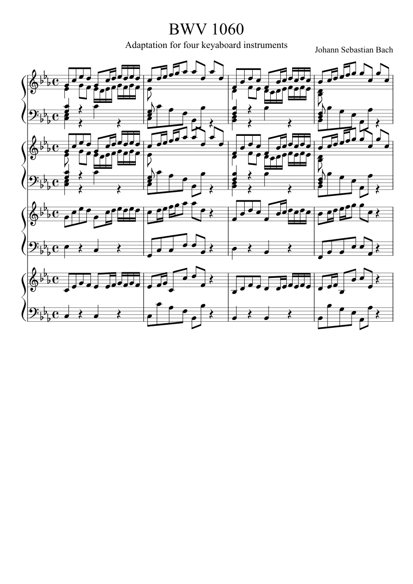 Concerto for 2 Harpsichords in C minor BWV 1060