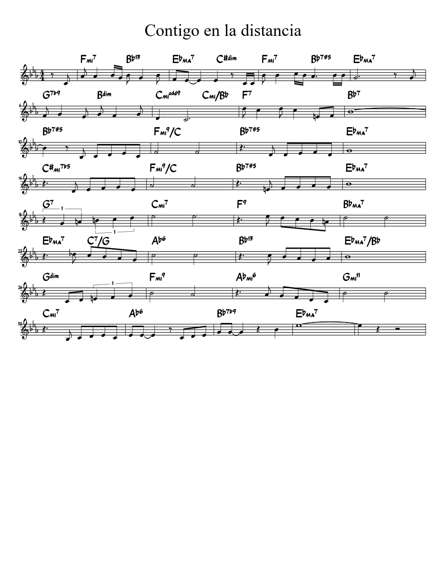 Contigo en la distancia Sheet music for Piano (Solo) | Musescore.com
