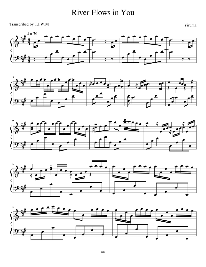 River Flows in You Sheet music for Piano (Solo) | Musescore.com
