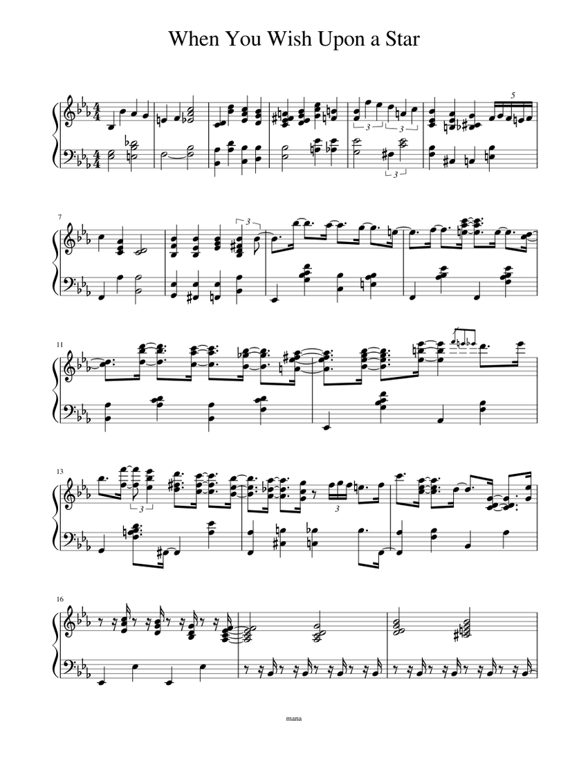 When You Wish Upon A Star Sheet music for Piano (Solo) | Musescore.com