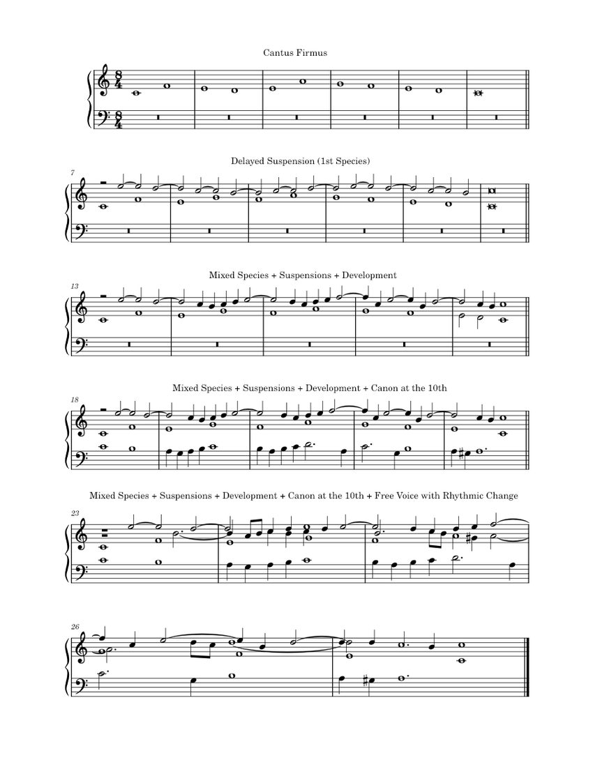 Developing a Cantus Firmus Sheet music for Piano (Solo) Easy