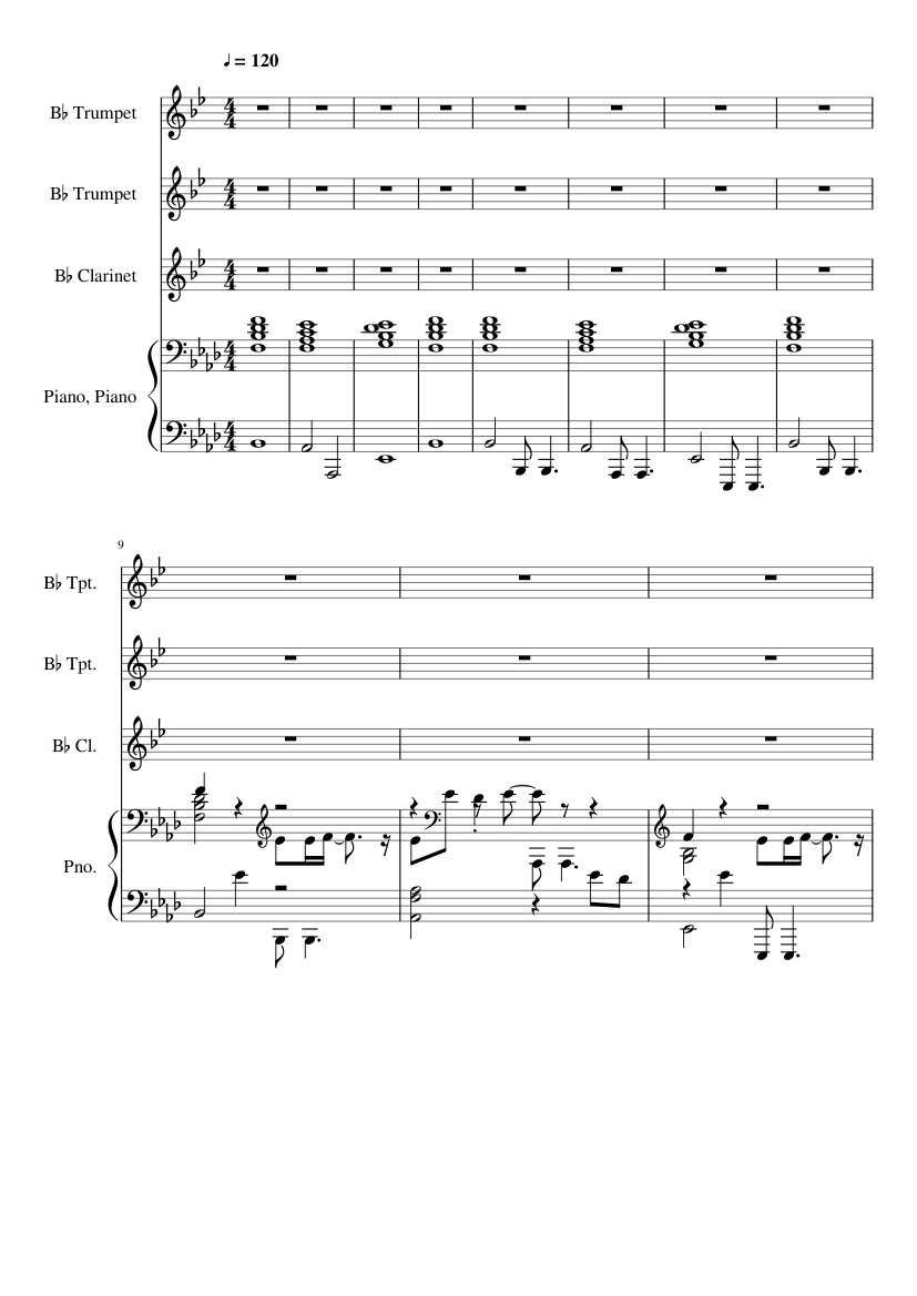 Mojo Radio Gang - Parov Stelar Sheet music for Piano, Clarinet in b-flat,  Trumpet in b-flat (Mixed Quartet) | Musescore.com