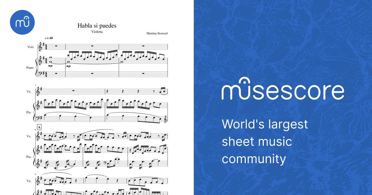 Habla Si Puedes - Violetta Sheet music for Vocals (Piano-Voice) | Musescore.com