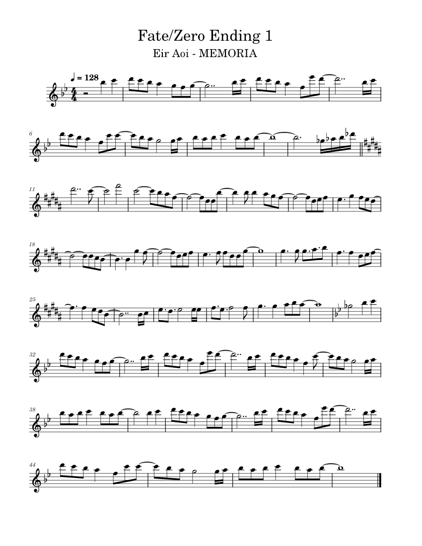 Oreshura Ending 1 Sheet music for Flute (Solo)