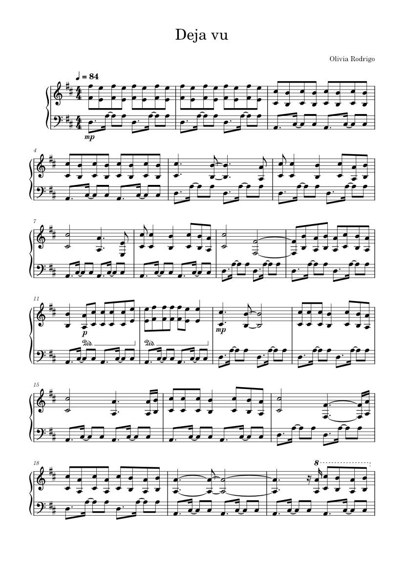 DEJA VU – OLIVIA RODRIGO PIANO CHORDS & Lyrics – Bitesize Piano