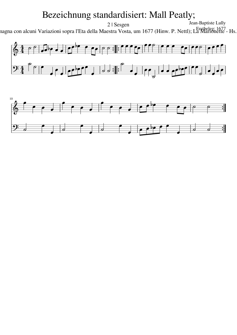 Bezeichnung standardisiert: Mall Peatly;