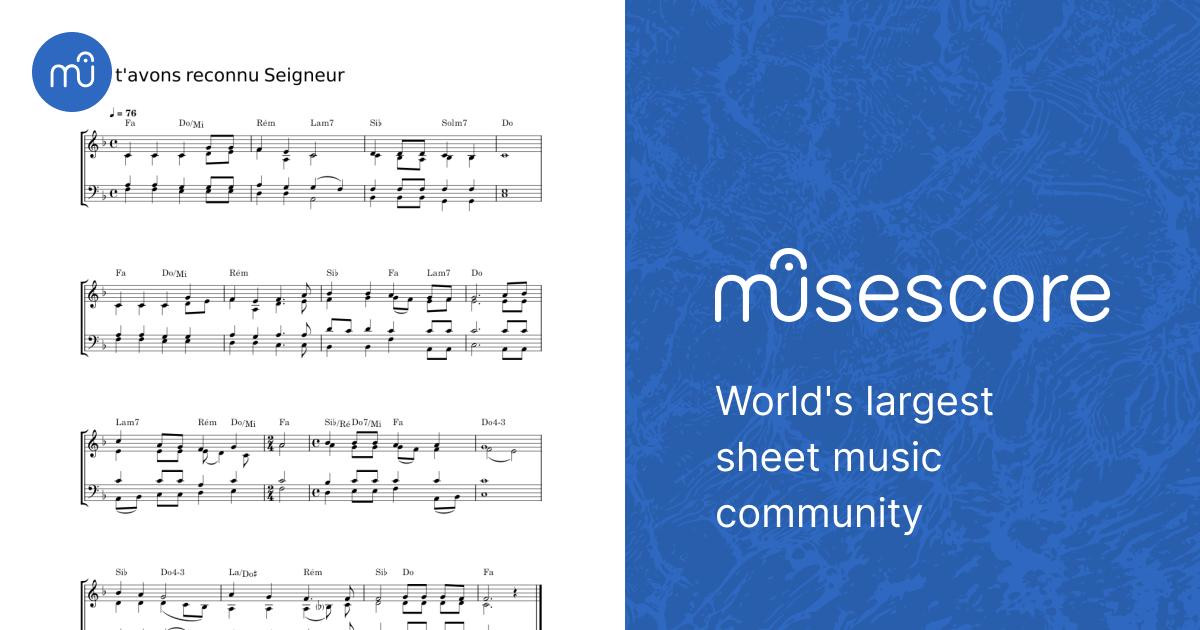 Nous t'avons reconnu Seigneur Sheet music for Synthesizer (Mixed Duet